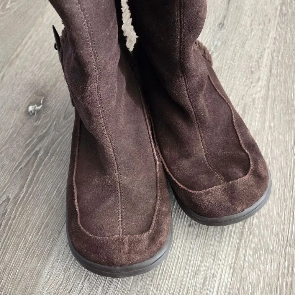 Rocket Dog Women's Brown Suede Shearling Mid Calf Winter Boots Size 9